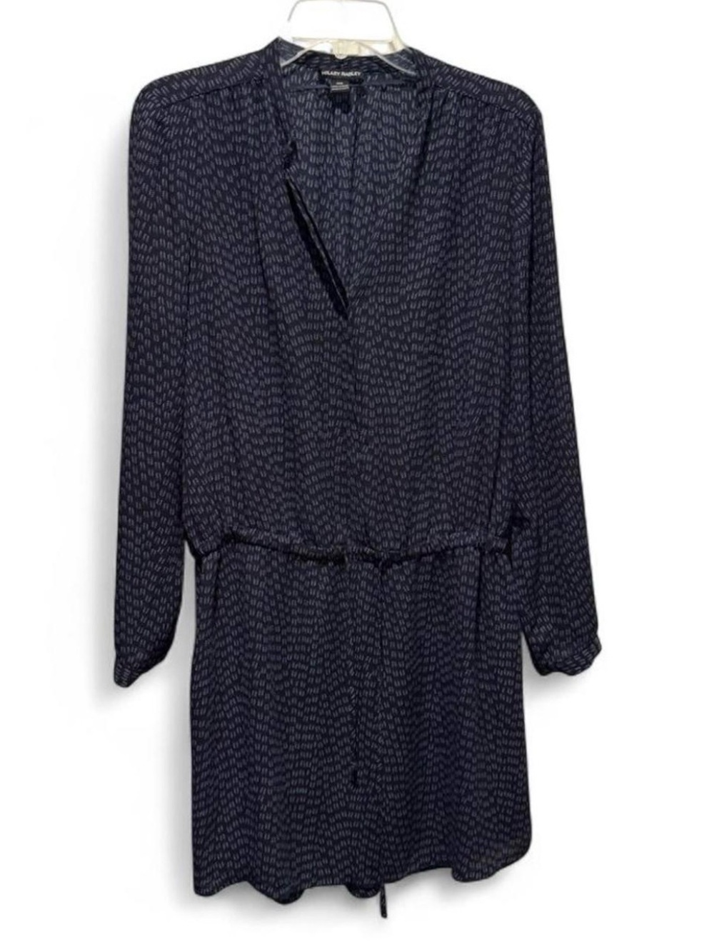 Hilary Radley Navy Printed Drawstring Mini Dress